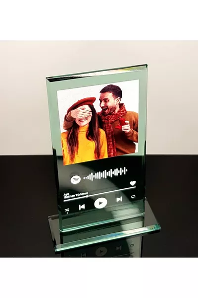 Plaque en verre Spotify, cadeau personnalisé avec code-barres Spotify