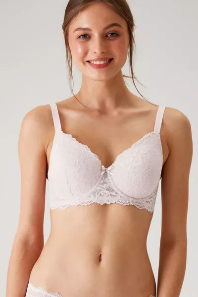 2-Piece Economic Package Ecru-b.olive -2 Barcelona Shaping Lace Bra Set with D Cup Option