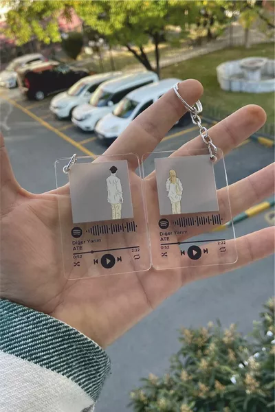 Liebespaar spezieller Spotify-Barcode-Paar Schlüsselanhänger durchsichtig