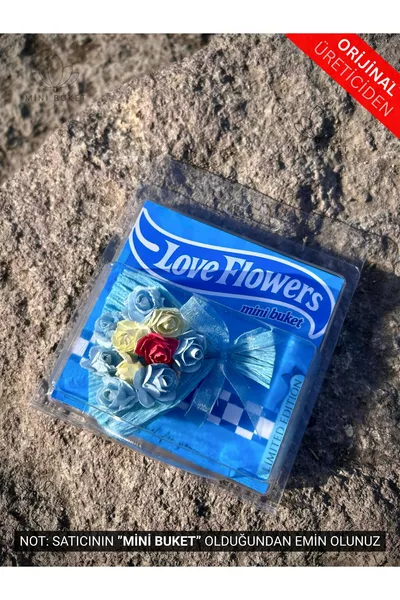 Love Flowers Design Blaue Blume, Sammlerblumenstrauß, Dauerhafter Blumenstrauß als Geschenk für den Partner