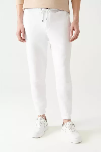 Pantalon de survêtement en coton imprimé imprimé à lacets blancs blancs 