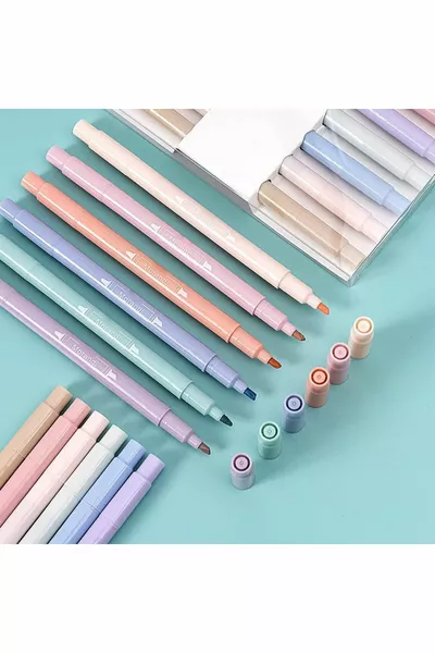Набор из 6 ультрамягких двусторонних пастельных флуоресцентных карандашей – цилиндрическая форма