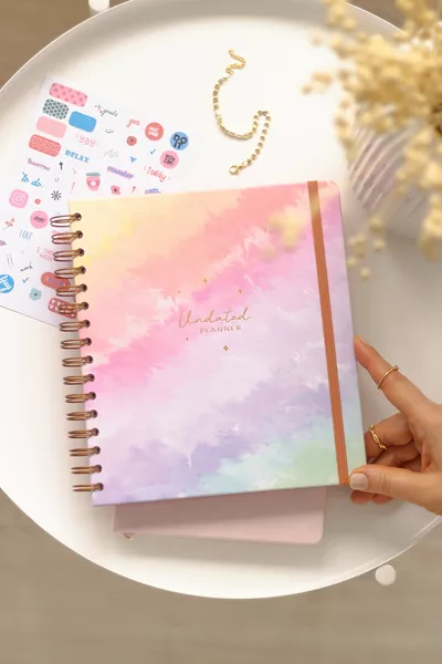 Безсрочен планировчик Квадратен бележник Дъга