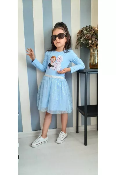 فستان بنات طويل الأكمام من نيلشي إلسا فروزن