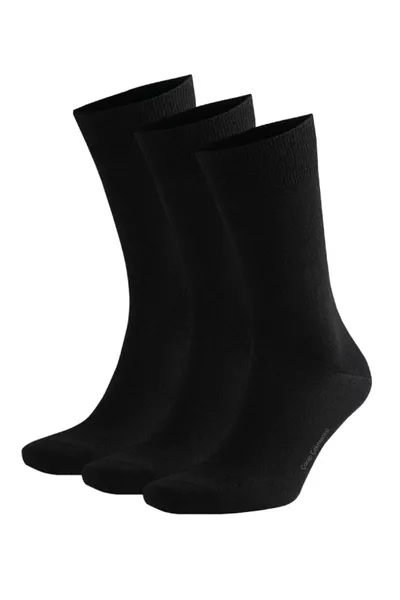 جوارب قطنية كلاسيكية سادة سوداء 3 قطع