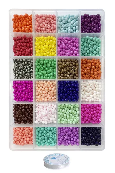 Set di Creazione Gioielli con Perline di Sabbia  con Scatola a  Scomparti - Kit Artigianale per Hobby