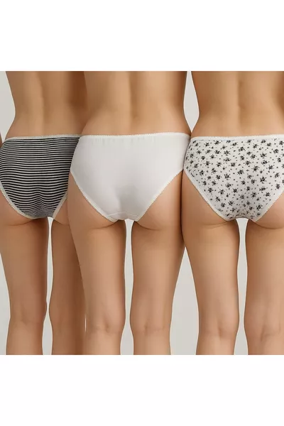 3-Piece Economic Pack Dream  Cotton Basic Print and Patterned Briefs