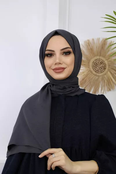 شال نسائي قطني محتشم _ أنثراسيت