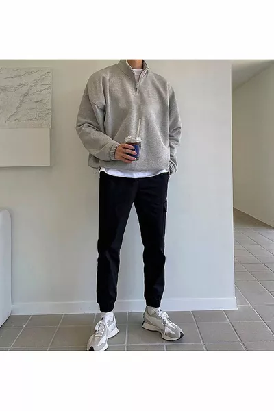 سترة صوفية شتوية بسحاب نصف