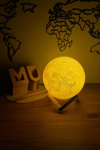 Lampada Notturna Decorativa 3D Fenerbahçe con Foto Leggendaria di Alex, Supporto a Forma di Luna, a Batterie (CM)