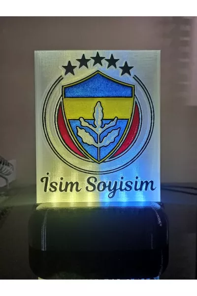 مصباح LED ديكوري أصفر كحلي باسم الشخص  بسلك مع ضوء أصفر كحلي - هدية