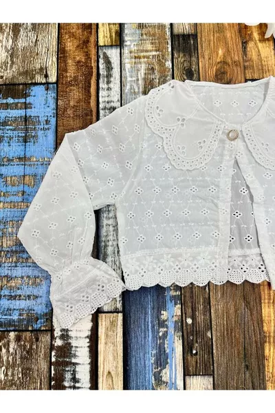 طفلة / بوليرو دانتيل مطرّز / بوليرو للبنات