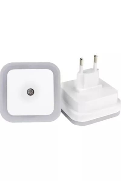 Lampada da notte con sensore a fotocellula 1W con spina  Colore bianco