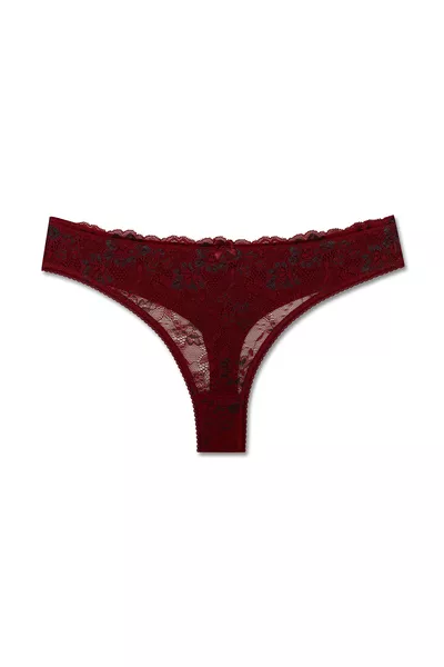 8-Pack Women's Cotton Thong Panties with Lace Front and Double-Layer Back