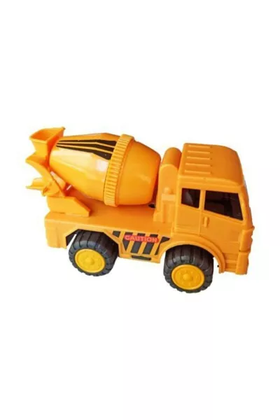 Toy Construction Vehicles Set: Bulldozer, Excavator, Mixer, and Truck, 4-Piece Friction Set