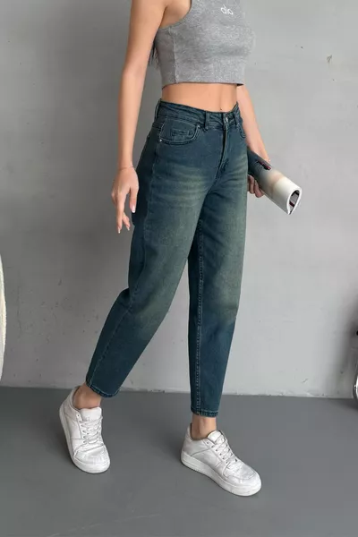 Dames Stretch/Elastische Hoge Taille Mom Jeans