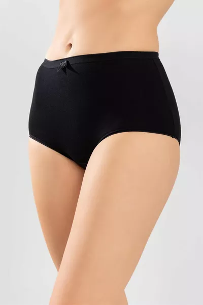 Dames klassieke pasvorm katoenen effen slip in bootcut, 3-pack zwart