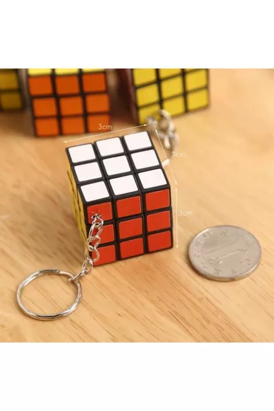 1 cube Rubik mini pour clé, cube de patience 3 x 3 cm, 1 pièce.