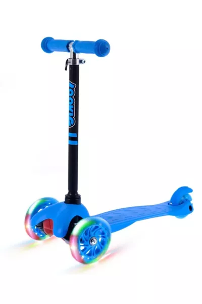 سكوتر أزرق بثلاث عجلات مع أضواء LED
