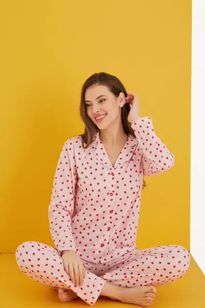 Cotton Buttoned Pajama Set