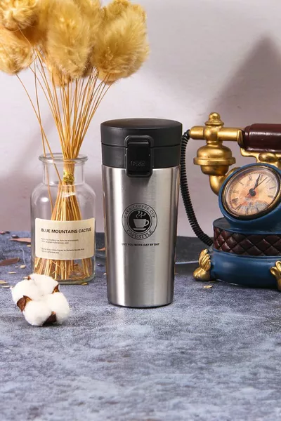 Locked L Steel Gray ml Coffee Thermos Mug gr