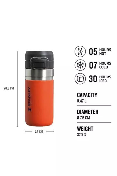 ترمس الاستيل المقاوم للصدأ بسرعة التحويل 0.l باللون البرتقالي