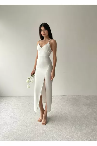 Barbie Low-Cut Slit Dress