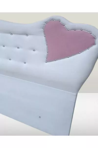 Title DK Single Person Heart-Patterned Model Cashmere White Fabric Handmade