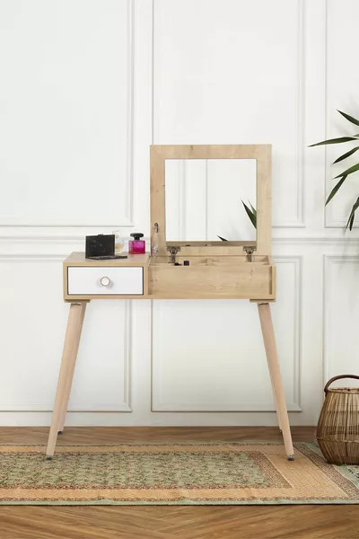 Table de maquillage Table de toilette avec miroir Table de maquillage avec miroir