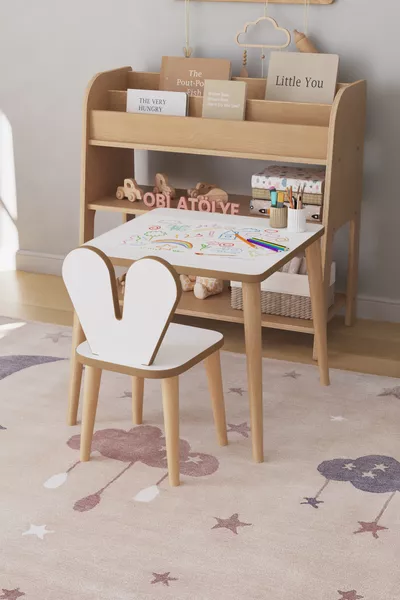 Children's Play Activity Table Cm - Paper Roll Set - Montessori Chair Study Table