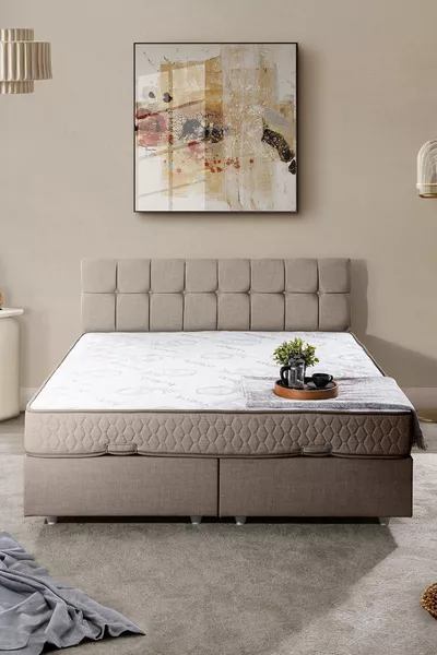 Berlijn Tweepersoonsbed Bodem en Hoofdeinde Set Dubbel Koffie