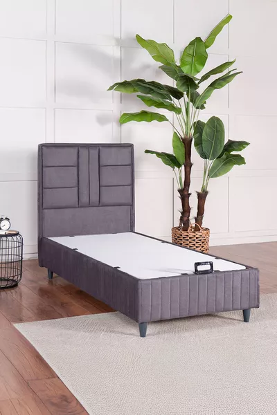 Premium Bamboo Sleepy Üçlü Set Gri (BAZA BAŞLIK YATAK)