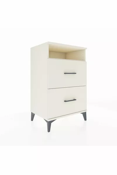 خزانة جانبية هايبرين بطابق واحد ودرجين، بلون العقيق