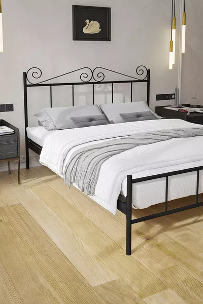 Lit en métal noir Paris Ferforje pour deux personnes