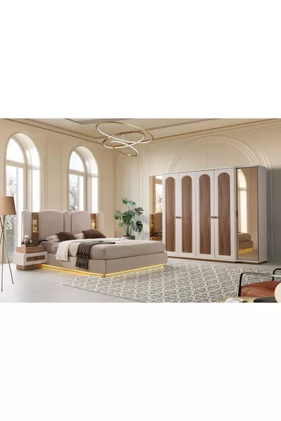 Dome MDF-Based LED Bedroom Set