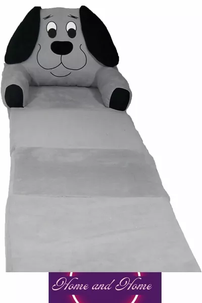 Cushioned Foldable Baby-Child Chair Seat Portable Bed Pouf Down Fabric Dog Pattern