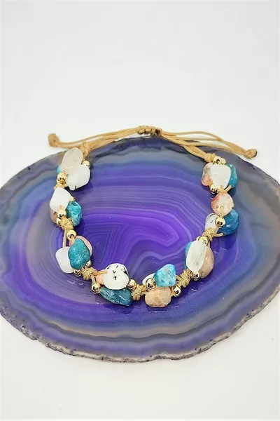 سوار تخسيس معتمد من الأحجار الطبيعية، حجر غير متبلور (حجر القمر، أبَاتيت، حجر الشمس)