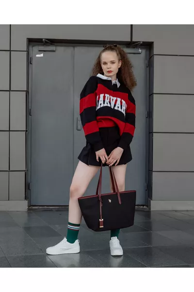 Navy Blue-Burgundy Women's Shoulder Bag  Online Exclusive