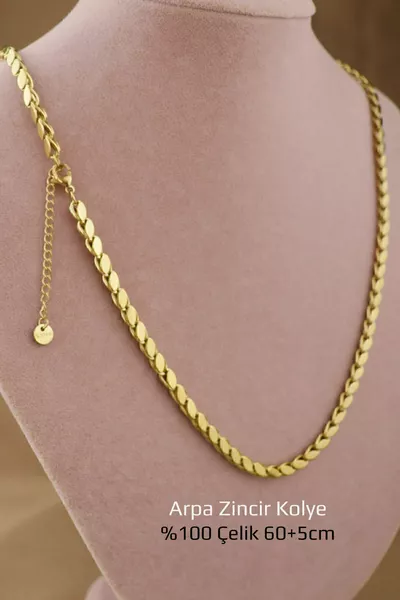 Collana Arpa in Acciaio - Catena Arpa in Acciaio Inossidabile L, Collana % Acciaio +5cm