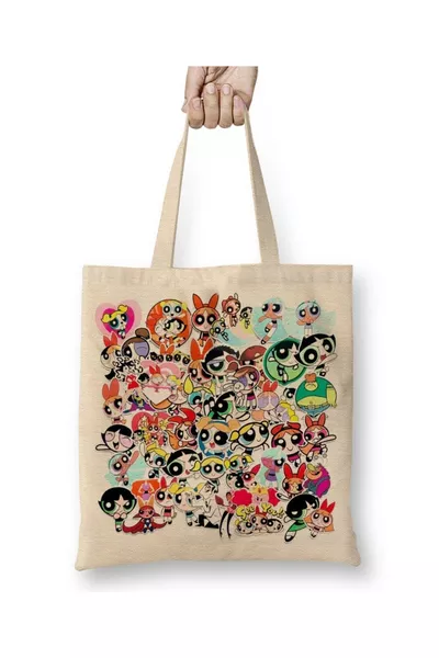 حقيبة قماشية لفتيات باورباف بمقبض طويل