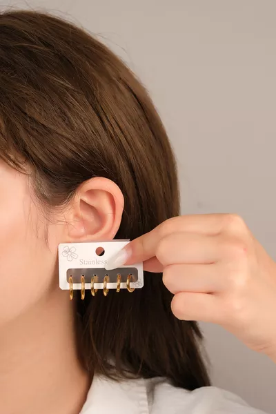 Women's Steel Color Non-Fading Earring Model