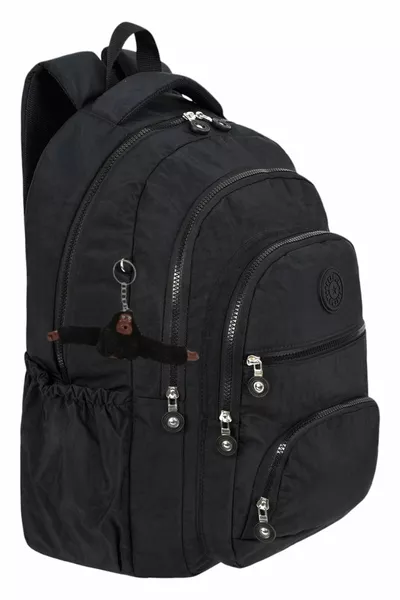 حقيبة ظهر فاخرة من قماش كرينكل للمرحلة الثانوية والمتوسطة، حقيبة مدرسة كرينكل، مع هدية ميدالية على شكل قرد