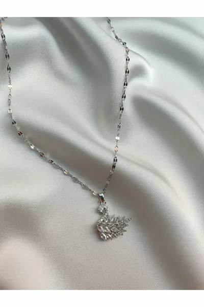 Collier Cygne en Acier avec Pierre