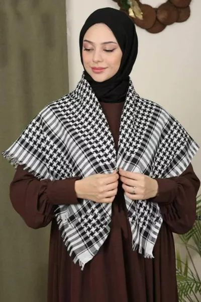 Хлопковый платок Пуши, Пошу, Кефия Белый Шаль  