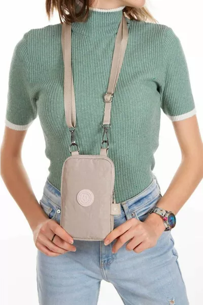 Yuppy Club waterdichte krinkel mini telefoonportemonnee en paspoort tas met nekriem en schouderriem.