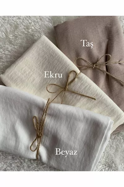 Modèle de châle en coton froissé pour femme Tessetür - Ensemble de 3