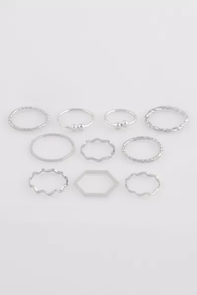 Ring Set Silver Color  Pieces 