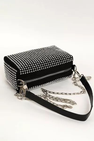 Dames hand- en schoudertas met stenen