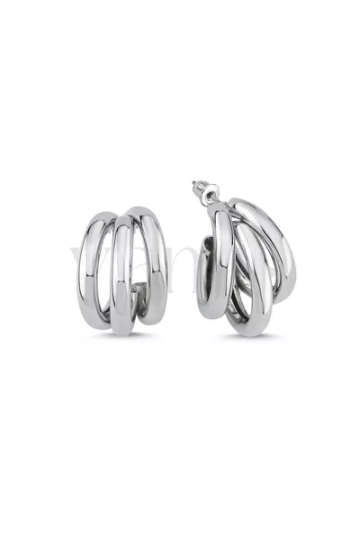 Steel 3 hoop earrings