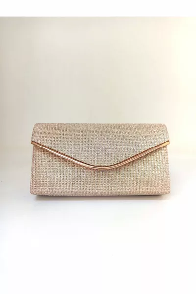 Women's evening bag with powder glitter trim accessory